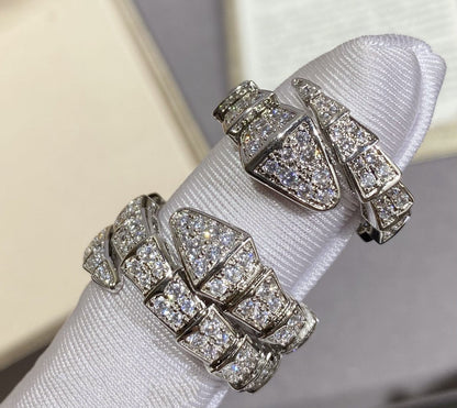[BIJOUX]SERPENTI LARGE RING SILVER DIAMOND PAVED