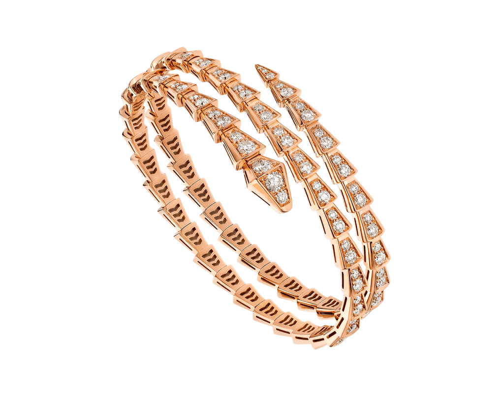[BIJOUX]BRACELET SERPENTI OR ROSE DIAMANT DOUBLE RANG