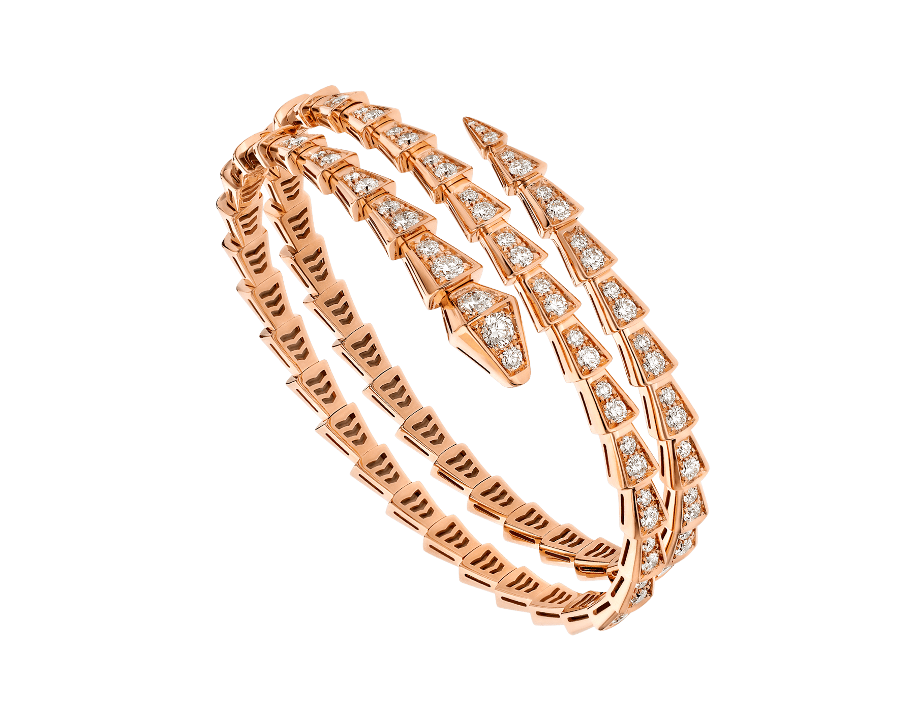 [BIJOUX]SERPENTI BRACELET PINK GOLD DIAMOND DOUBLE ROW