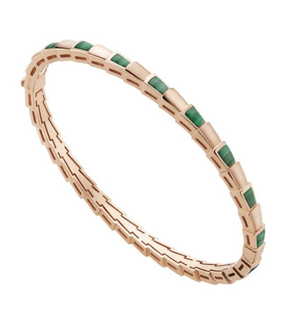 [BIJOUX]SERPENTI BRACELET PINK GOLD MALACHITE