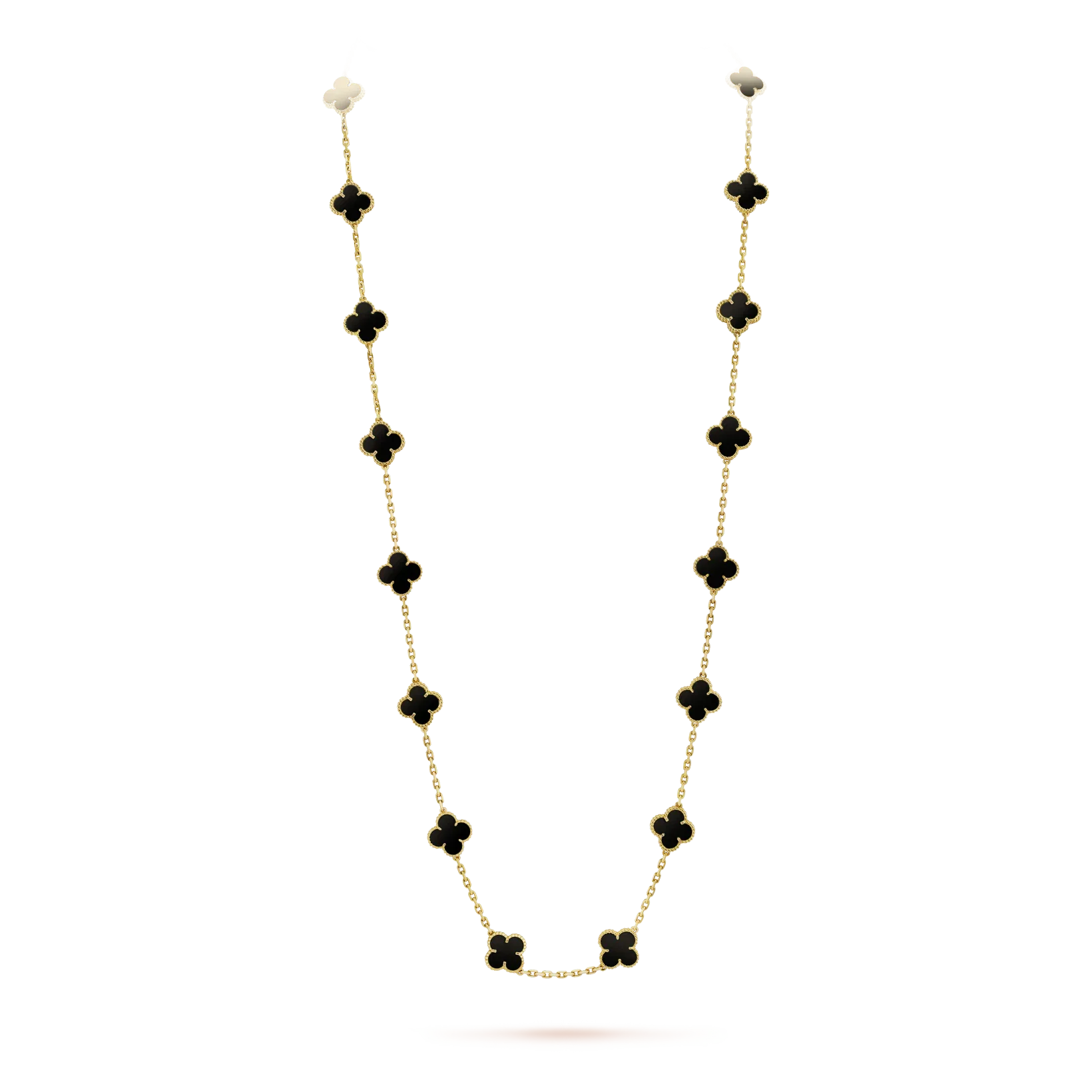 [BIJOUX]CLOVER 20 MOTIFS ONYX NECKLACE