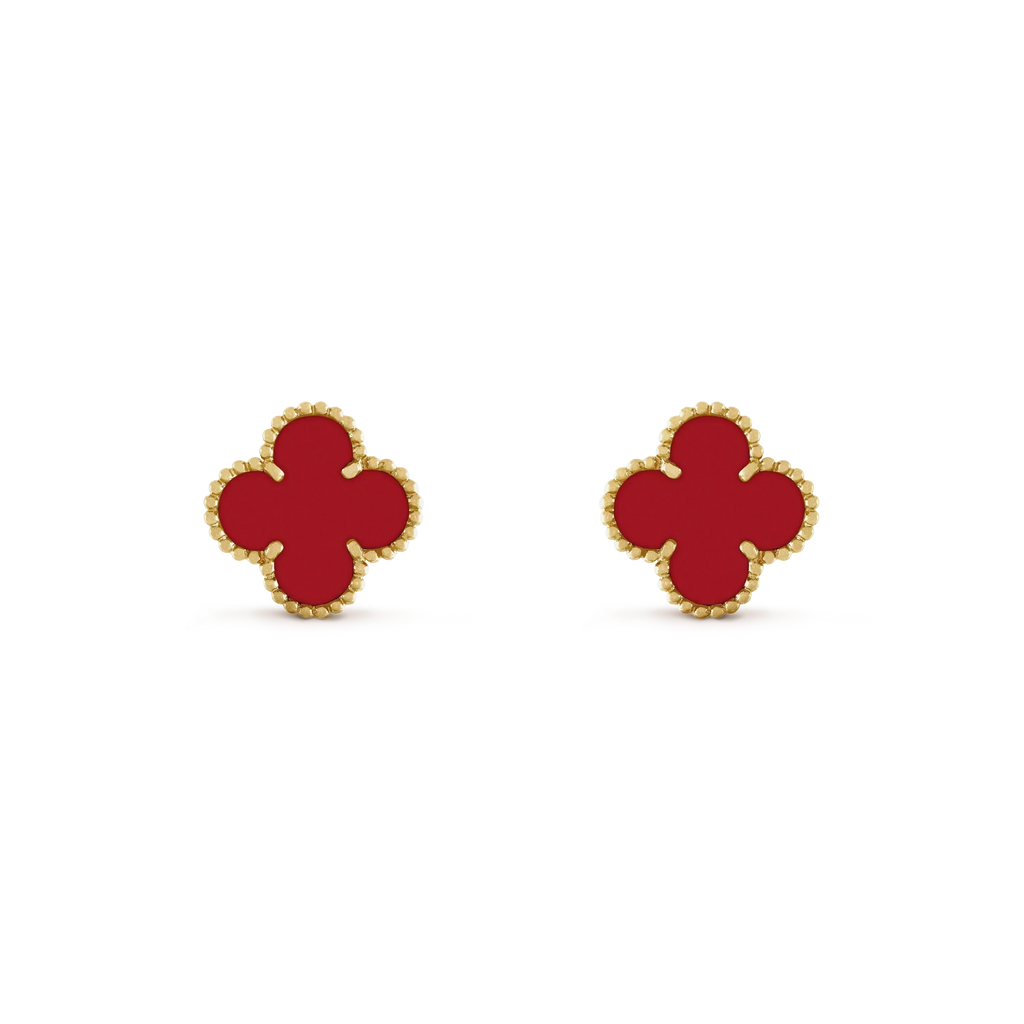 [BIJOUX]CLOVER MINI 9.5MM CARNELIAN EARRINGS