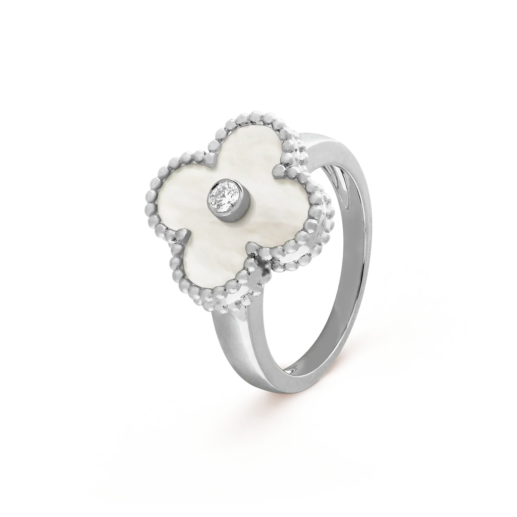 [BIJOUX]CLOVER SILVER MOP DIAMOND RING