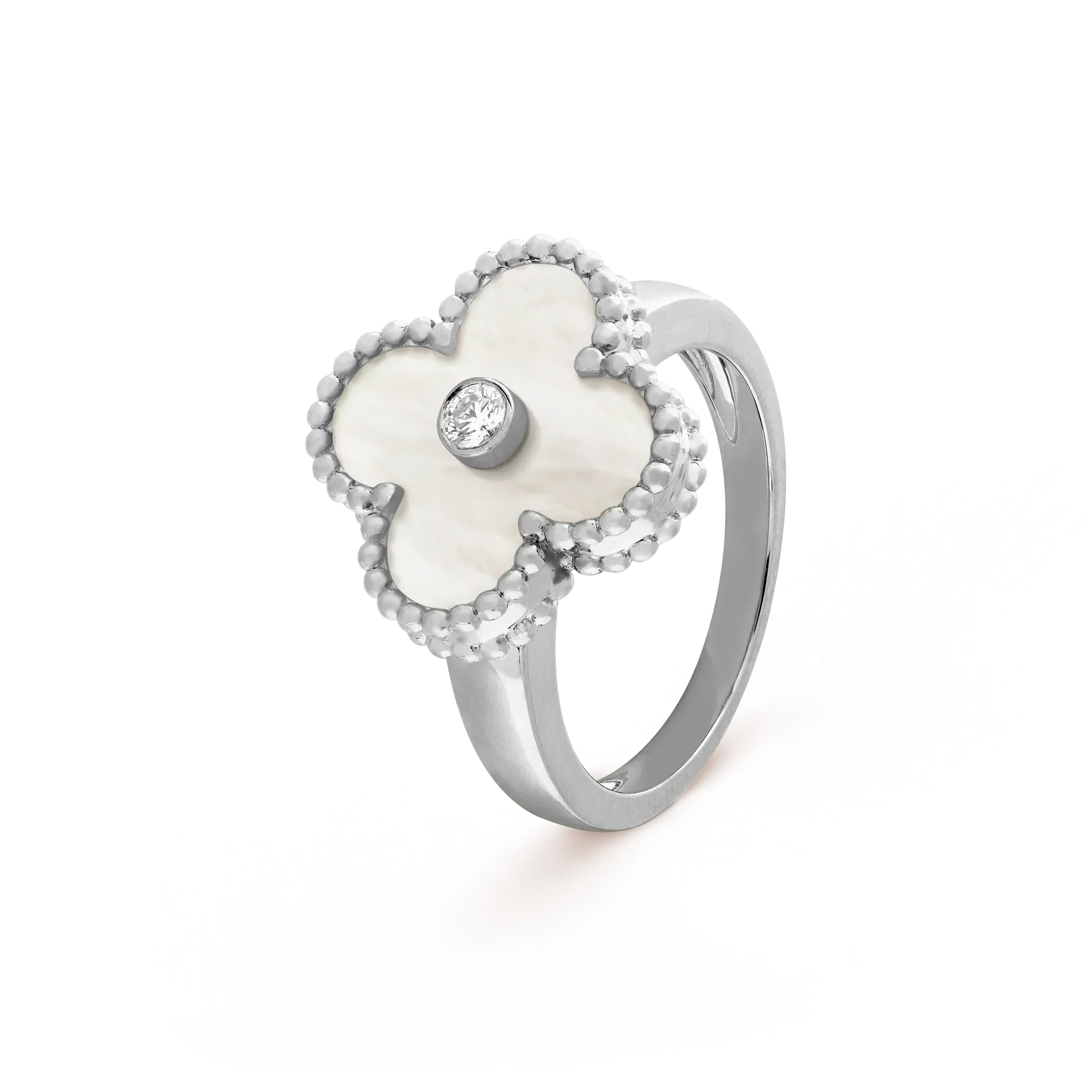 [Topon]CLOVER SILVER MOP DIAMOND RING