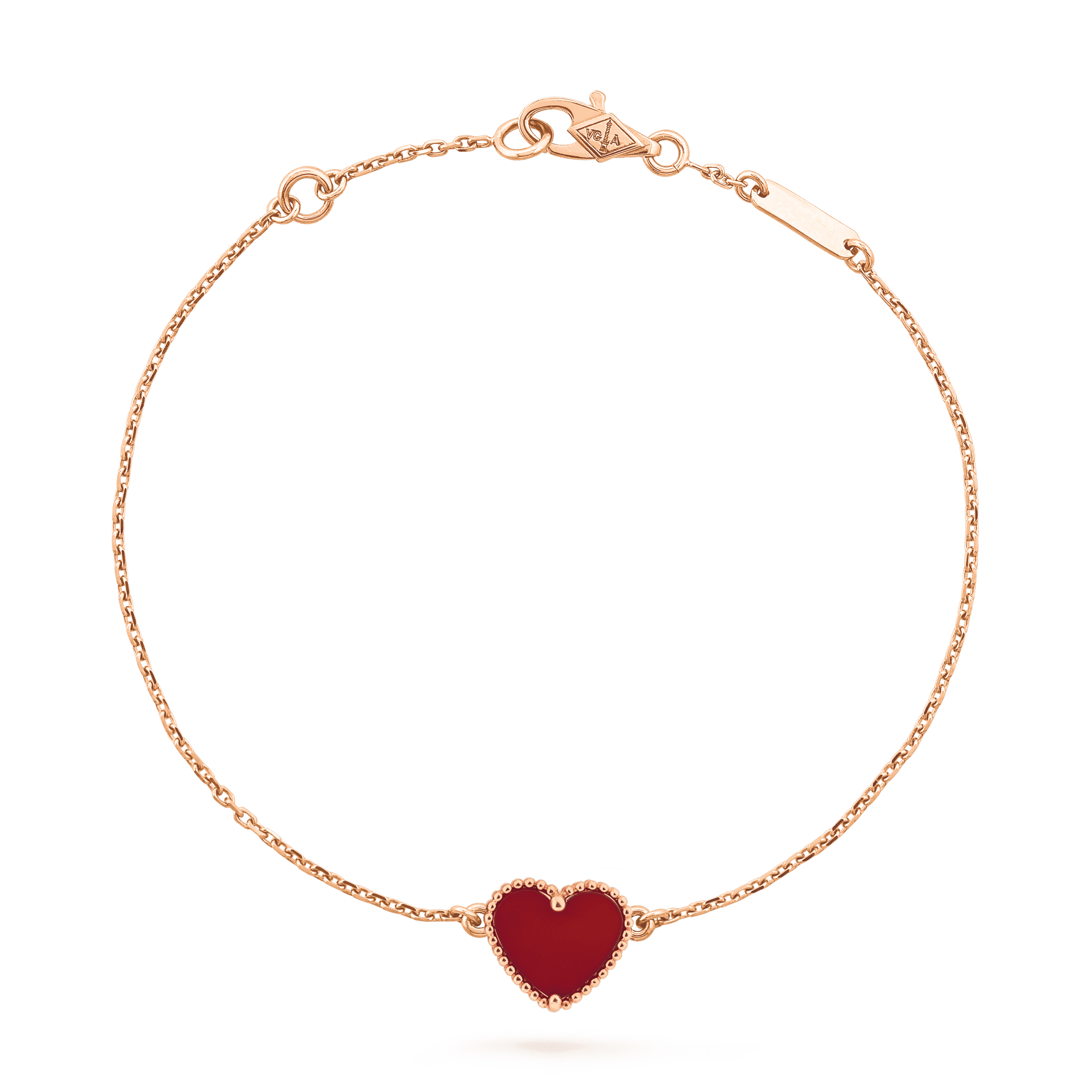 [BIJOUX]HEART CARNELIAN PINK GOLD BRACELET