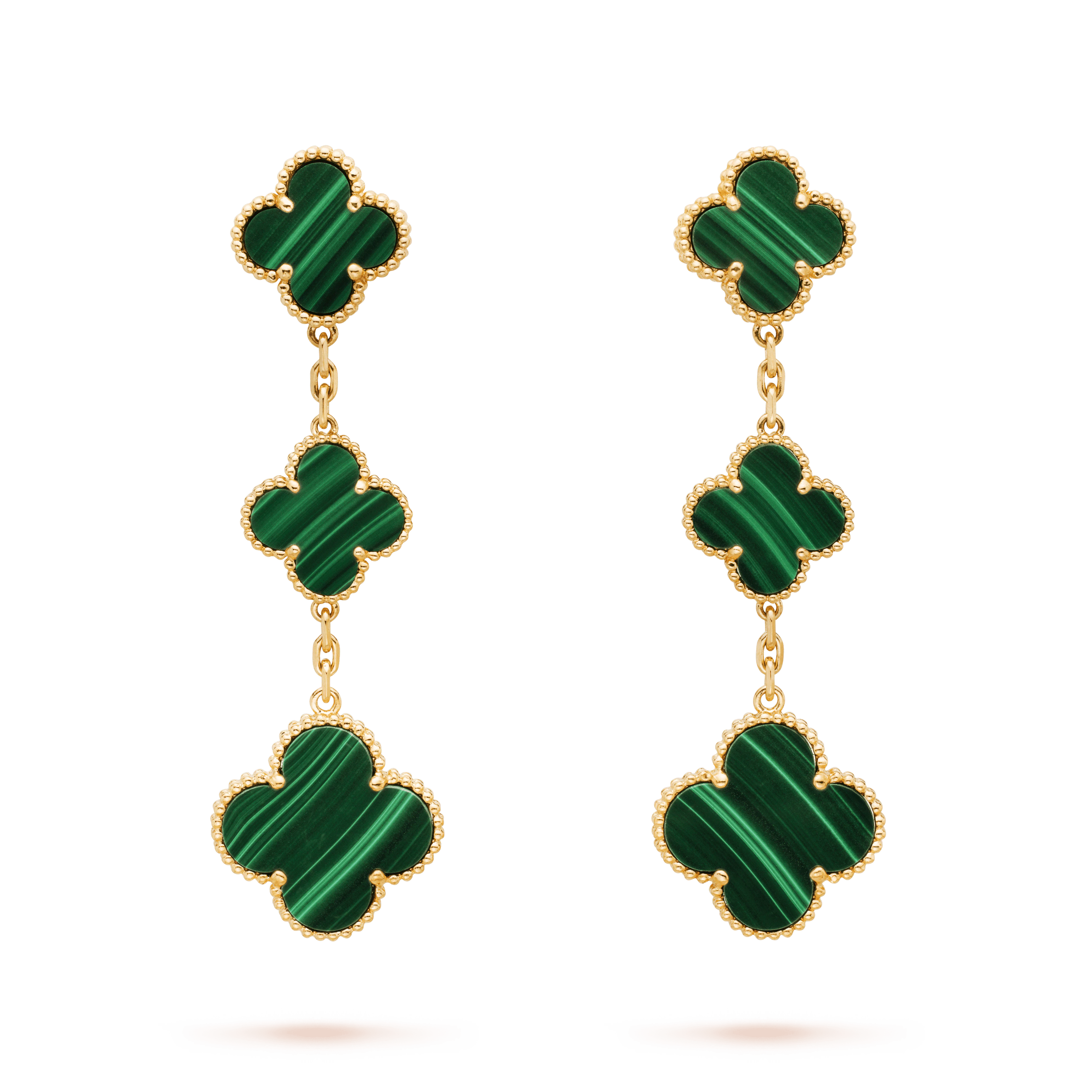 [Topon]CLOVER MALACHITE 3 MOTIFS GOLD