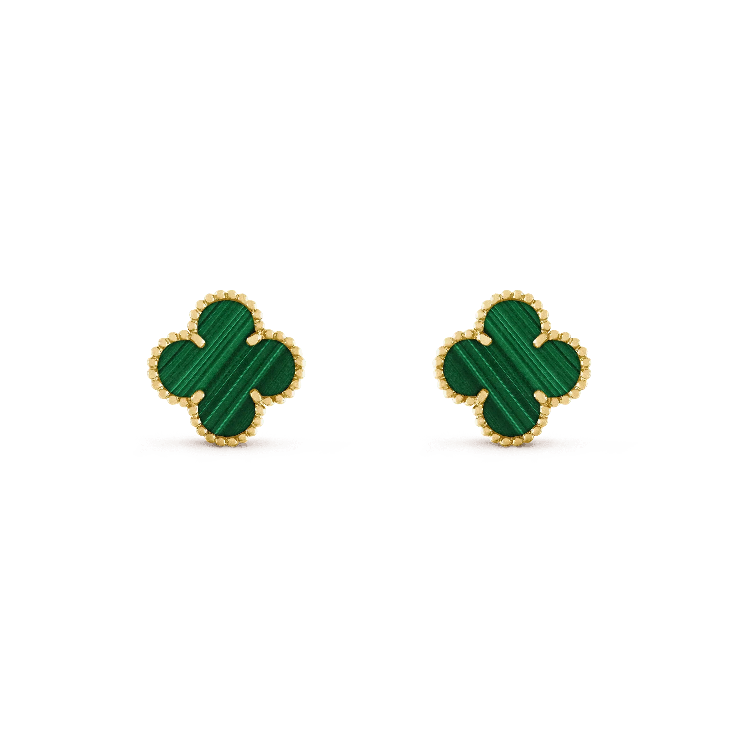 [Topon]CLOVER MEDIUM 1 MOTIFS MALACHITE  EARRINGS