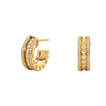 [BIJOUX]ZERO 1 ROCK GOLD EARRINGS WITH STUDDED SPIRAL AND PAVED DIAMONDS
