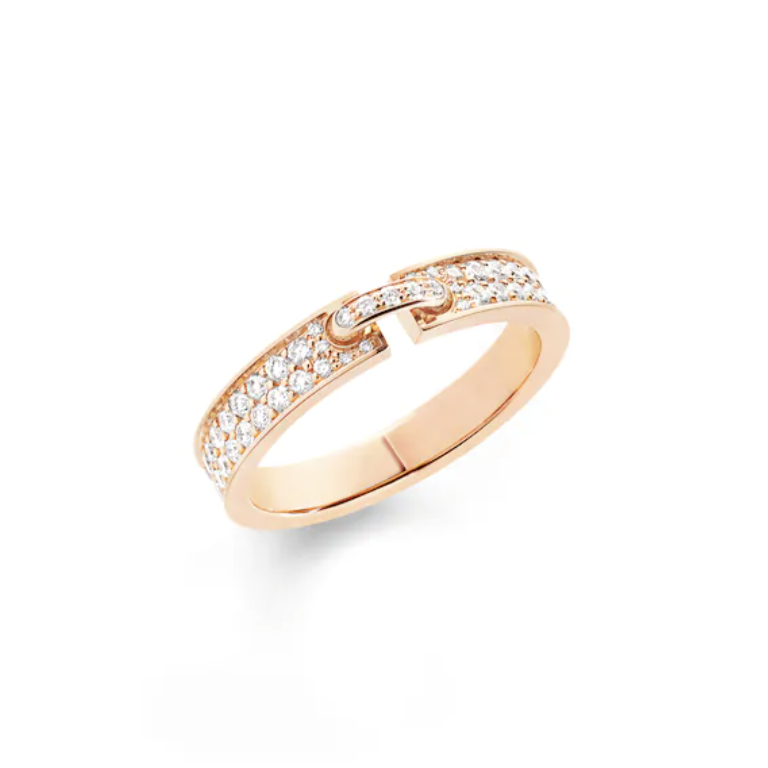 [BIJOUX]BAGUE ALLIANCE LIENS VIDENCE PAVÉE DIAMANTS 4MM