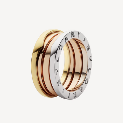 [BIJOUX]ZERO 1 THREE-BAND ROSE WHITE AND YELLOW RING