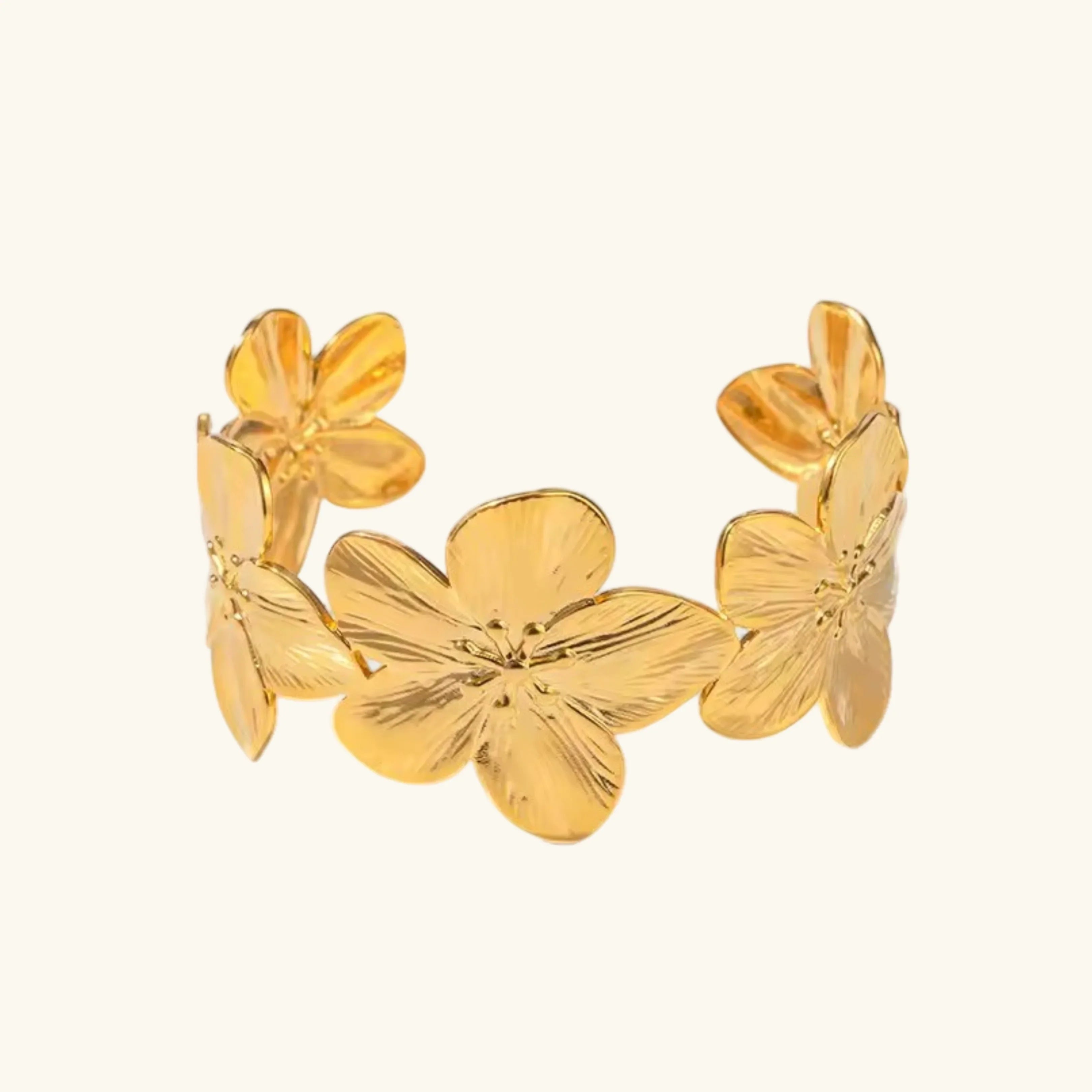 [Topon]Ophelie Gold Floral Bangle