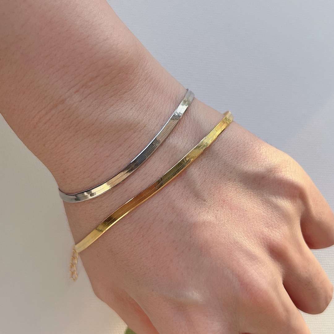 [Goodv]Flat Snake Bone Chain Blade Necklace