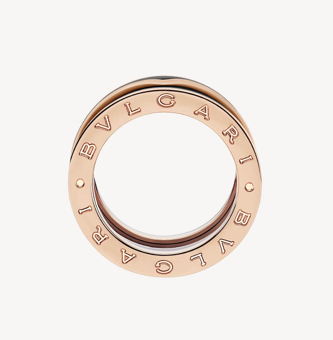 [BIJOUX]ZERO 1 TWO-BAND WITH MATTE BLACK CERAMIC PINK GOLD RING