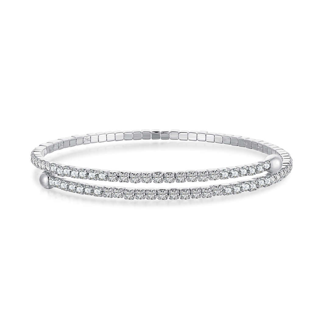 [Goodv]Bracelet tendance rond avec rangée de diamants