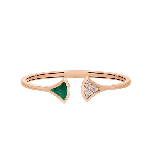 [BIJOUX]DREAM BRACELET OPEN MALACHITE PINK GOLD
