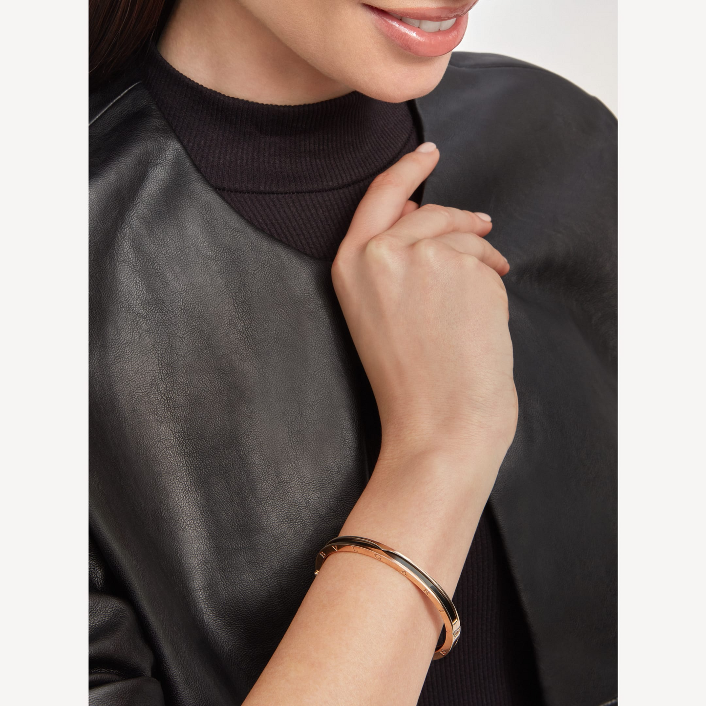 [BIJOUX]ZERO 1 ピンクゴールド ブラックセラミックブレスレット