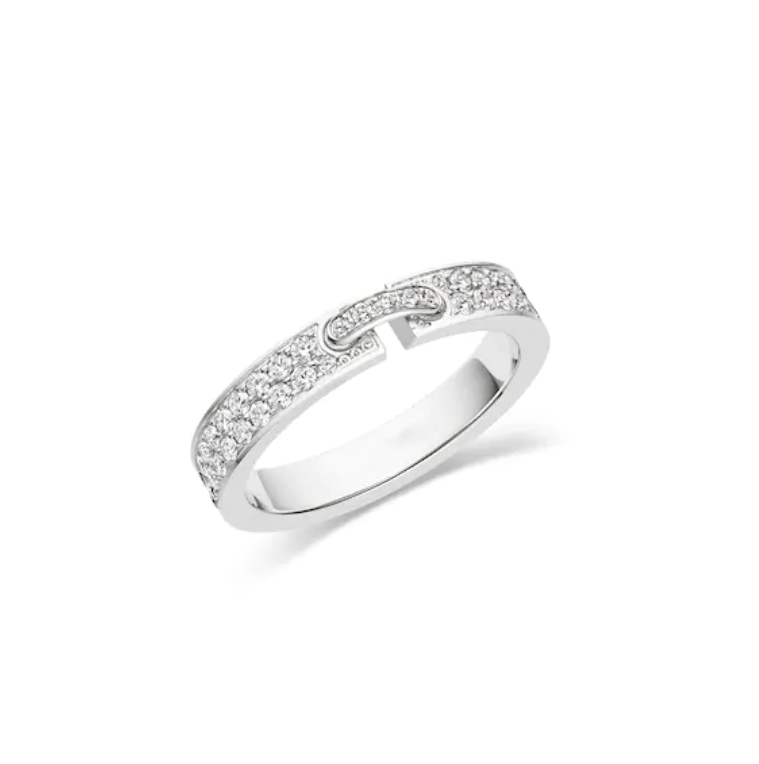 [BIJOUX]BAGUE ALLIANCE LIENS VIDENCE PAVÉE DIAMANTS 4MM