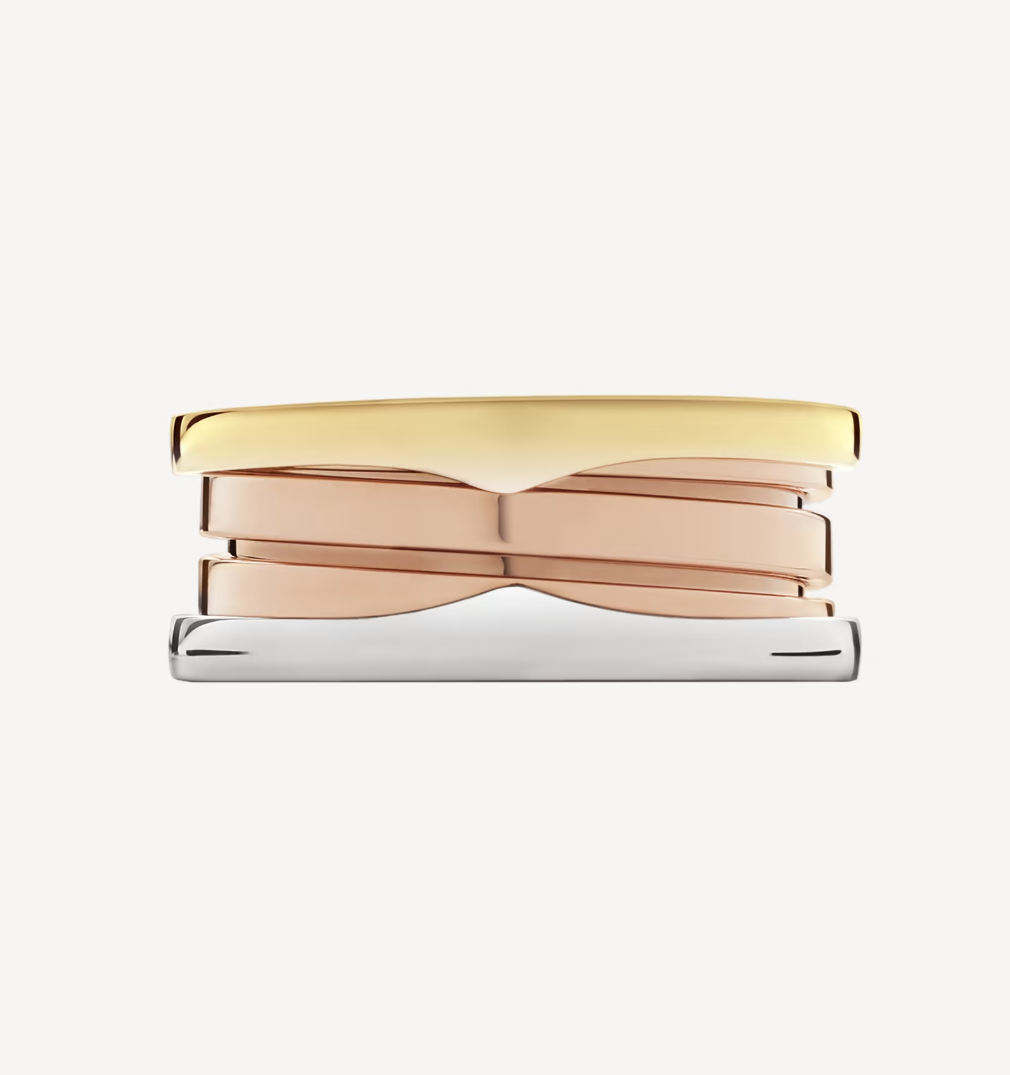 [BIJOUX]ZERO 1 THREE-BAND ROSE WHITE AND YELLOW RING