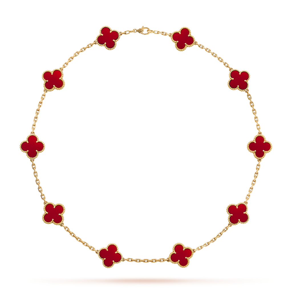 [BIJOUX] COLLIER TRÈFLE 10 MOTIFS CORNALINE