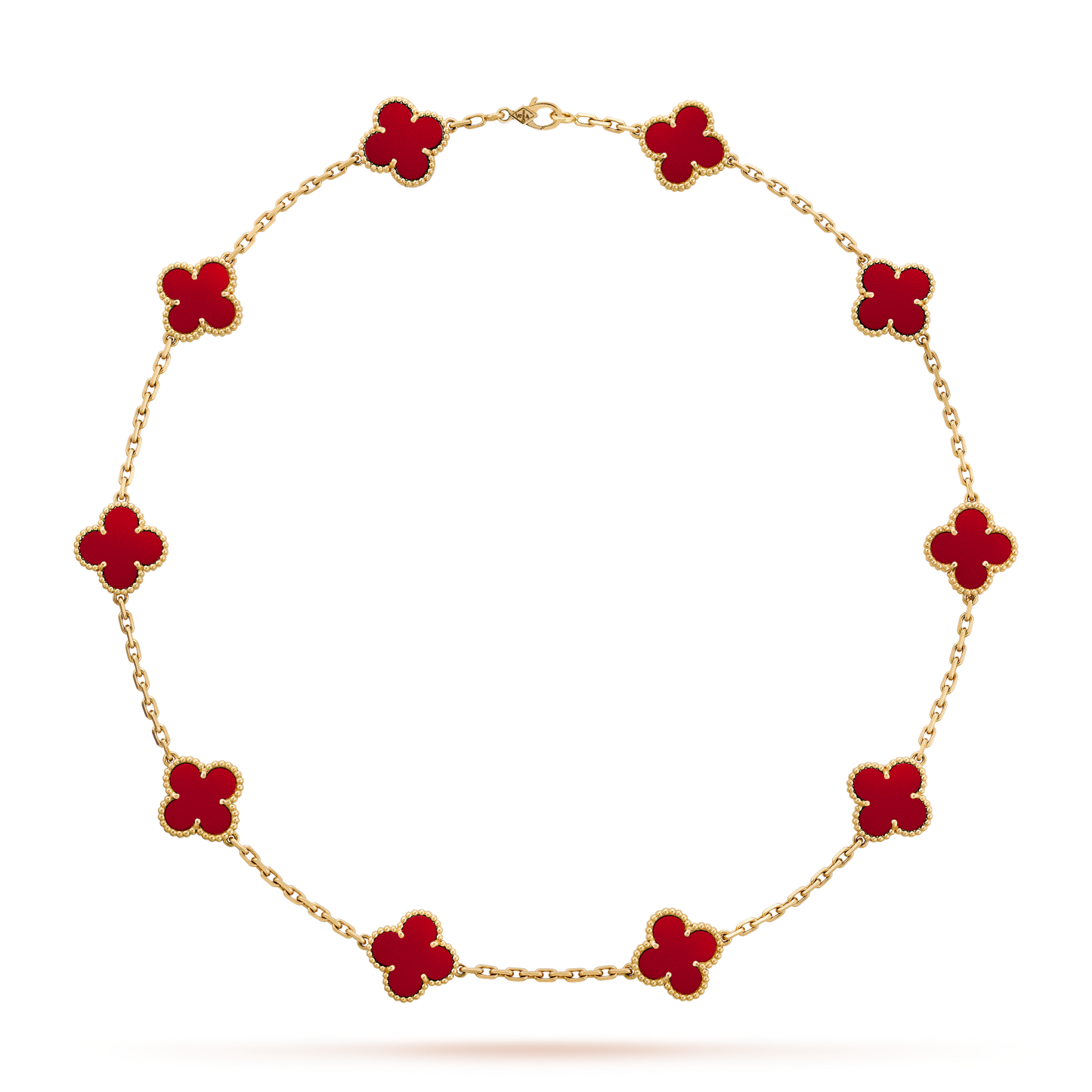 [BIJOUX]CLOVER 10 MOTIFS CARNELIAN NECKLACE