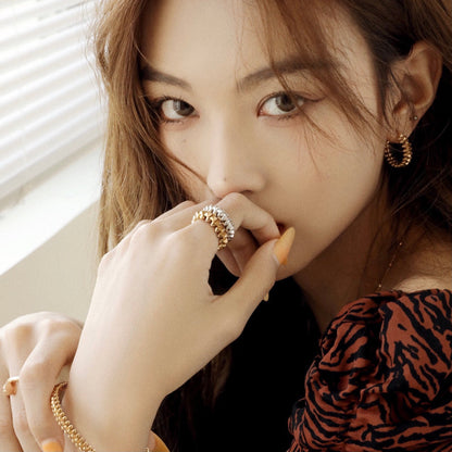 [BIJOUX]CLASH SMALL HOOP EARRINGS