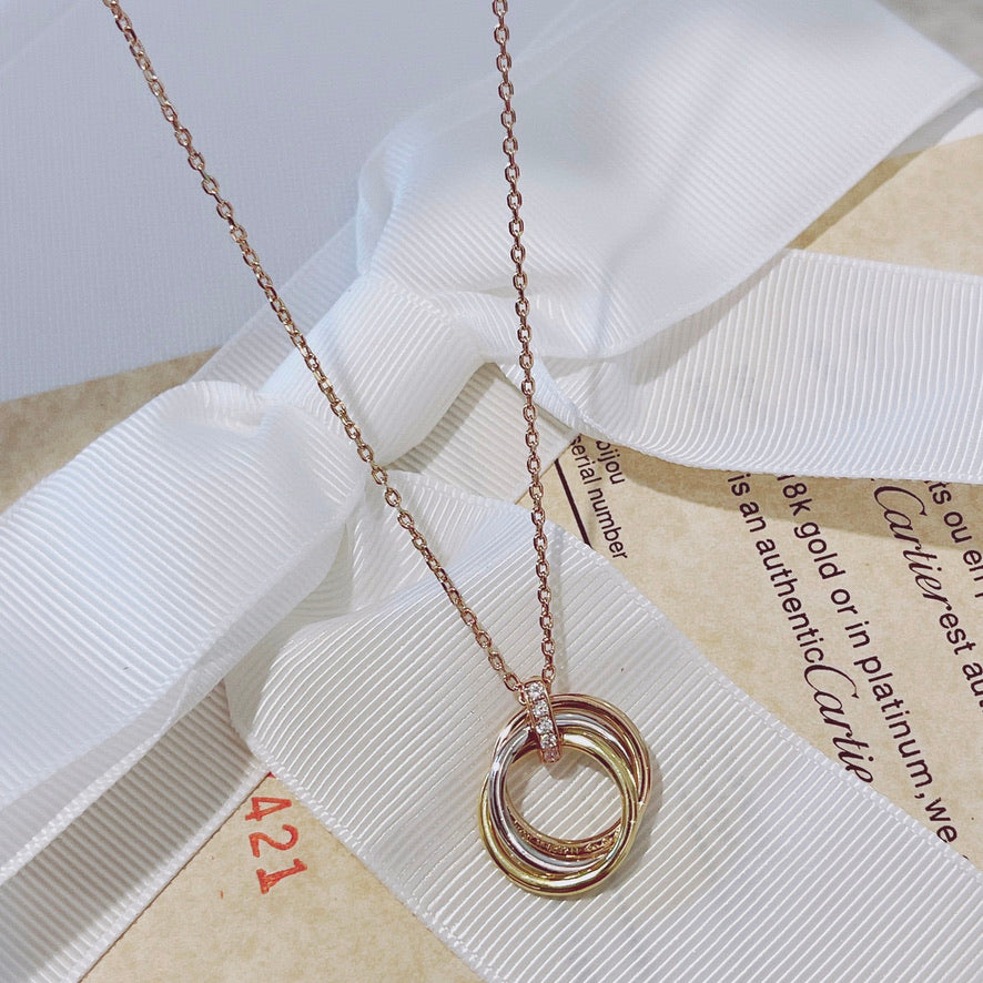 [BIJOUX]TRINITY NECKLACE GOLD  DIAMONDS