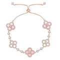[BIJOUX] BRACELET TRÈFLE 5 MOTIFS ROSE BLEU ROUGE BLANC