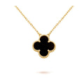 [Topon]CLOVER 15MM BLACK ONYX SINGLE FLOWER NECKLACE