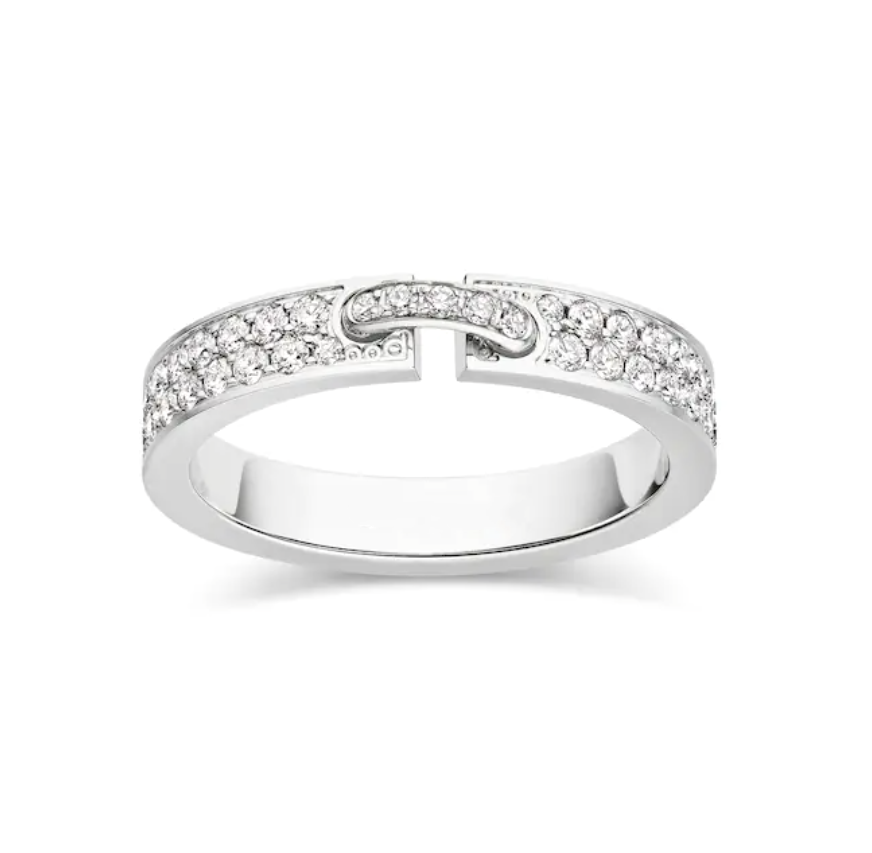 [BIJOUX]BAGUE ALLIANCE LIENS VIDENCE PAVÉE DIAMANTS 4MM
