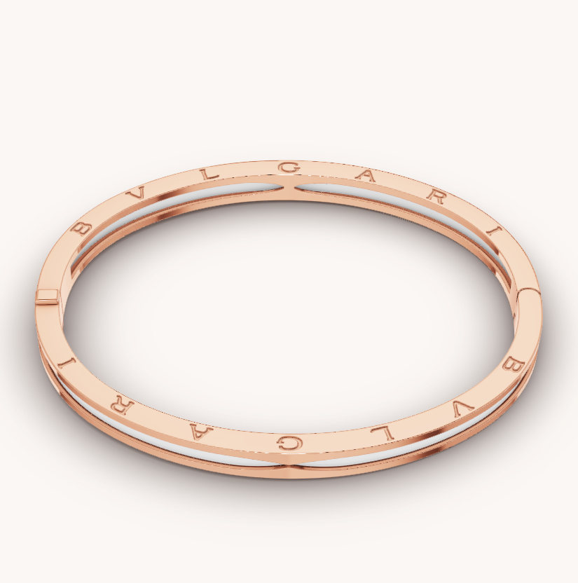 [BIJOUX]BRACELET ZERO 1 EN OR ROSE AVEC CÉRAMIQUE BLANCHE