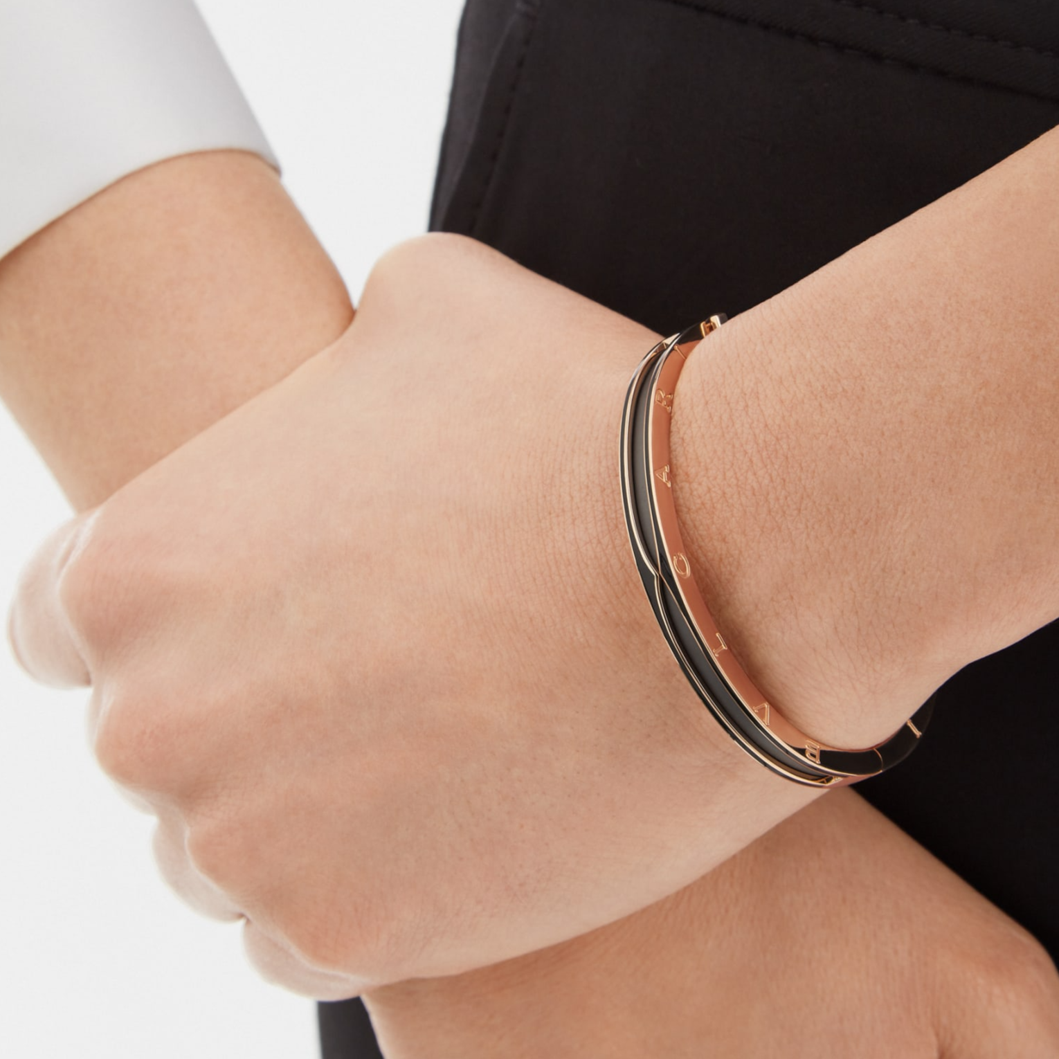 [BIJOUX]ZERO 1 PINK GOLD WITH MATTE BLACK CERAMIC BRACELET