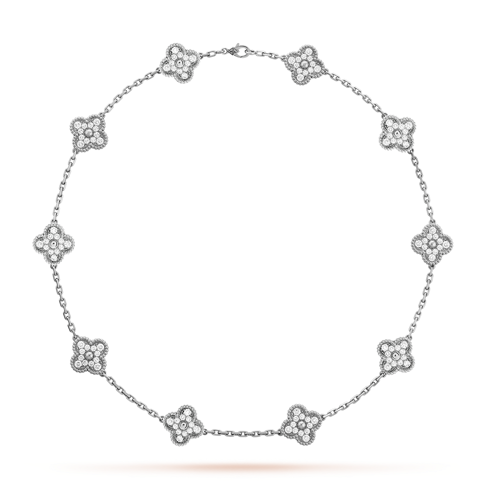 [BIJOUX]クローバー 10モチーフ ダイヤモンドネックレス