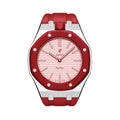 Oak Pop Red Steel Silicone Strap