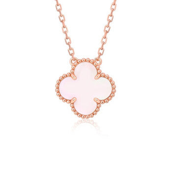 [Topon]CLOVER 15MM PINK MOTHER-OF-PEARL SINGLE FLOWER NECKLACE