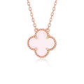 [BIJOUX]CLOVER 15MM PINK MOTHER-OF-PEARL SINGLE FLOWER NECKLACE