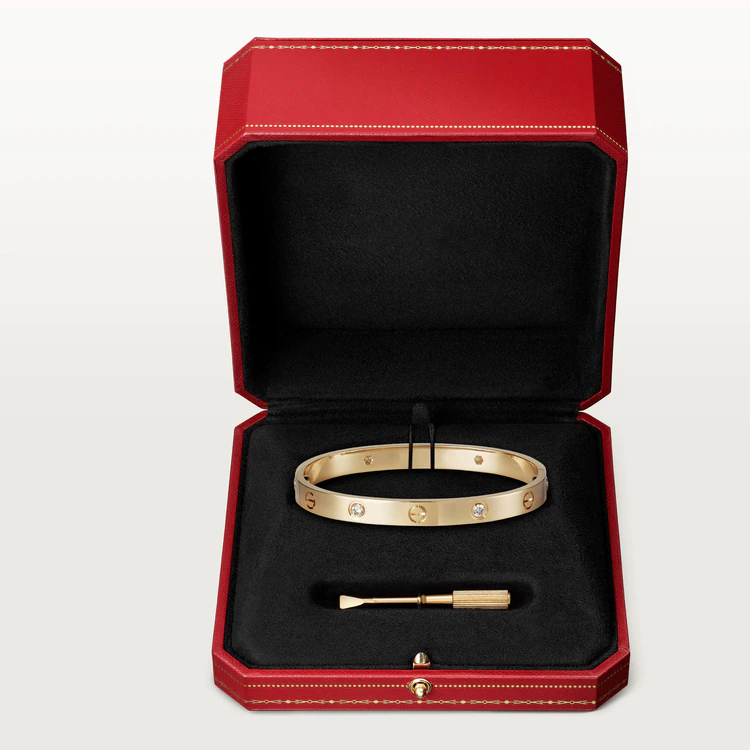 [BIJOUX]BRACELET AMOUR 6.1MM 4 DIAMANTS