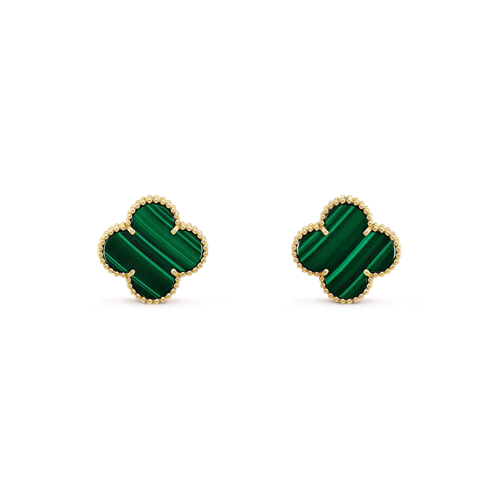 [Topon]CLOVER MINI 9.5MM MALACHITE  EARRINGS