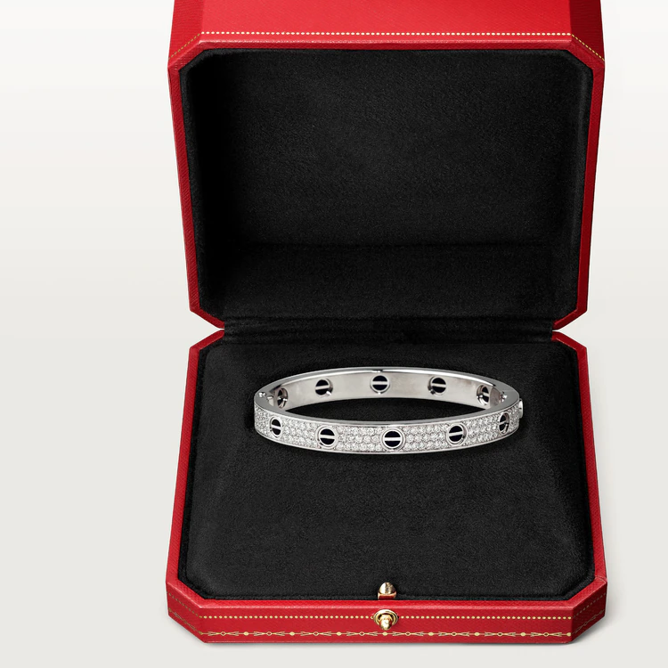 [BIJOUX]LOVE BRACELET 6.1MM DIAMOND-PAVED CERAMIC
