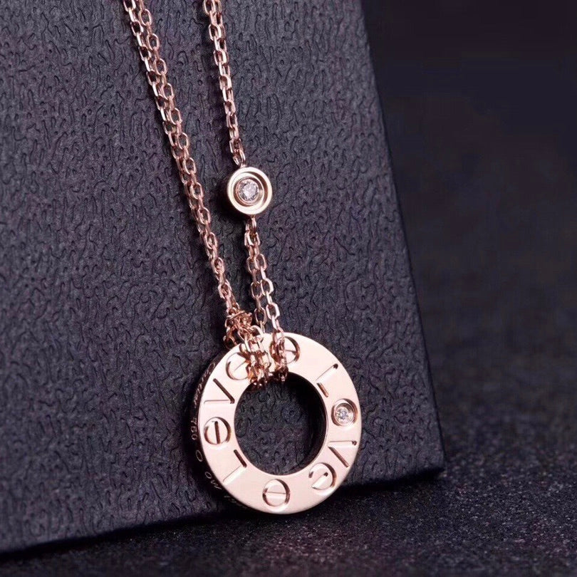 [BIJOUX]LOVE NECKLACE 16MM 2 DIAMONDS