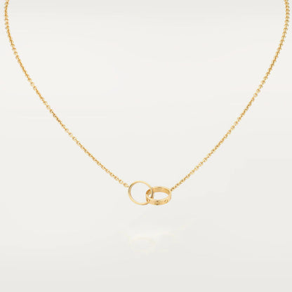 [BIJOUX]LOVE NECKLACE DOUBLE RING GOLD