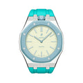 Oak Pop Sky Blue Steel Silicone Strap