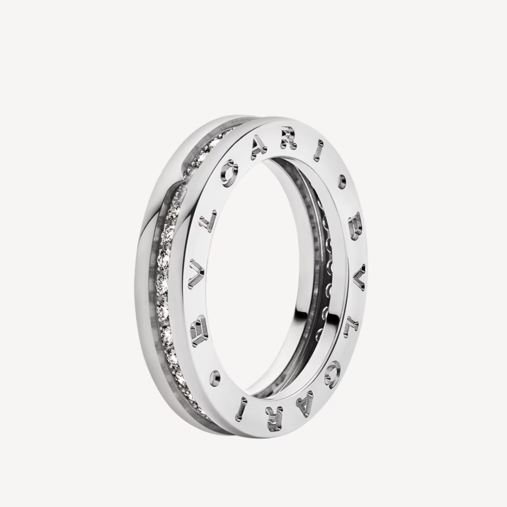[BIJOUX]ZERO 1 BANDE UNIQUE PAVÉE DE DIAMANTS SUR L'ANNEAU SPIRALE