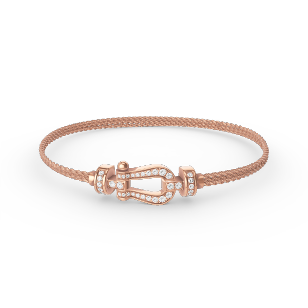 [BIJOUX]BRACELET FORCE PETIT FER À CHEVAL EN CHAÎNE DE DIAMANTS