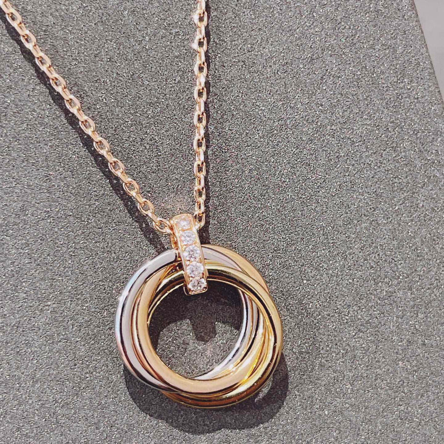 [BIJOUX]TRINITY NECKLACE GOLD  DIAMONDS