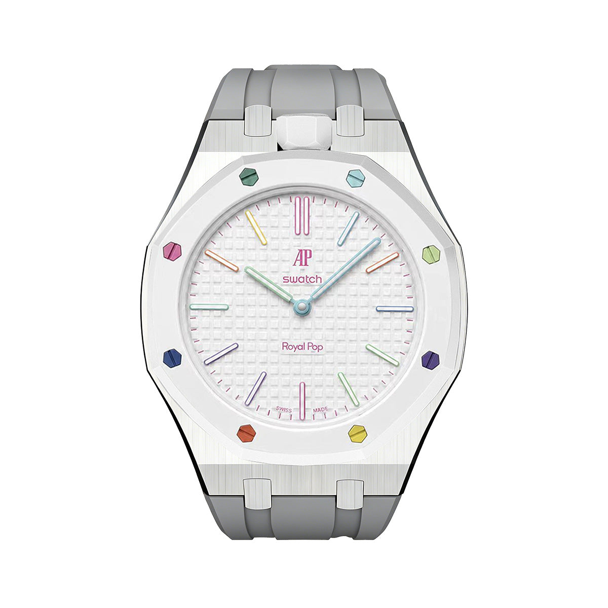 Oak Pop Gray Steel Silicone Strap