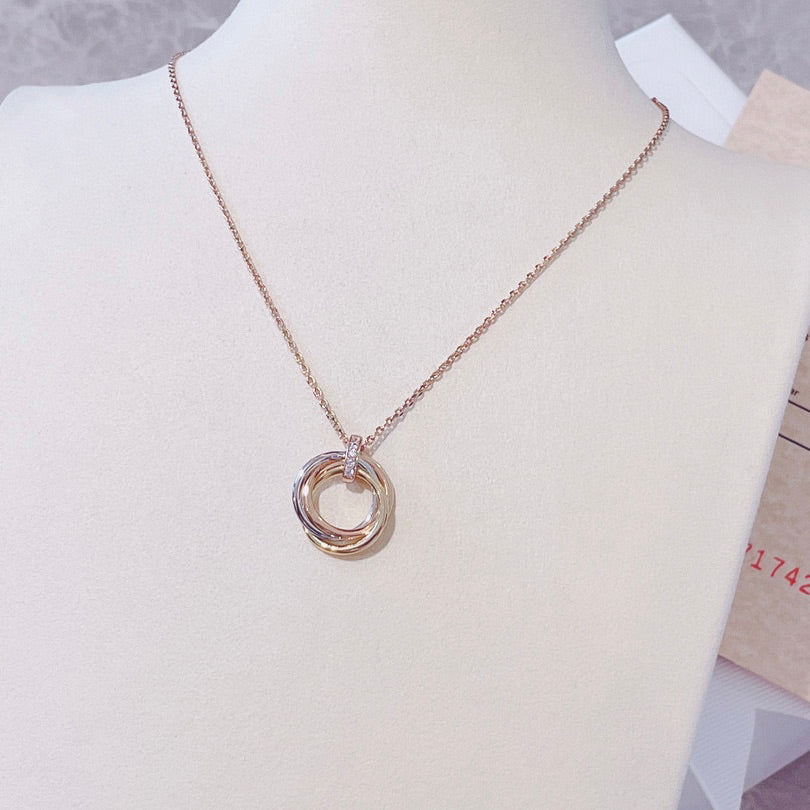 [BIJOUX]TRINITY NECKLACE GOLD  DIAMONDS