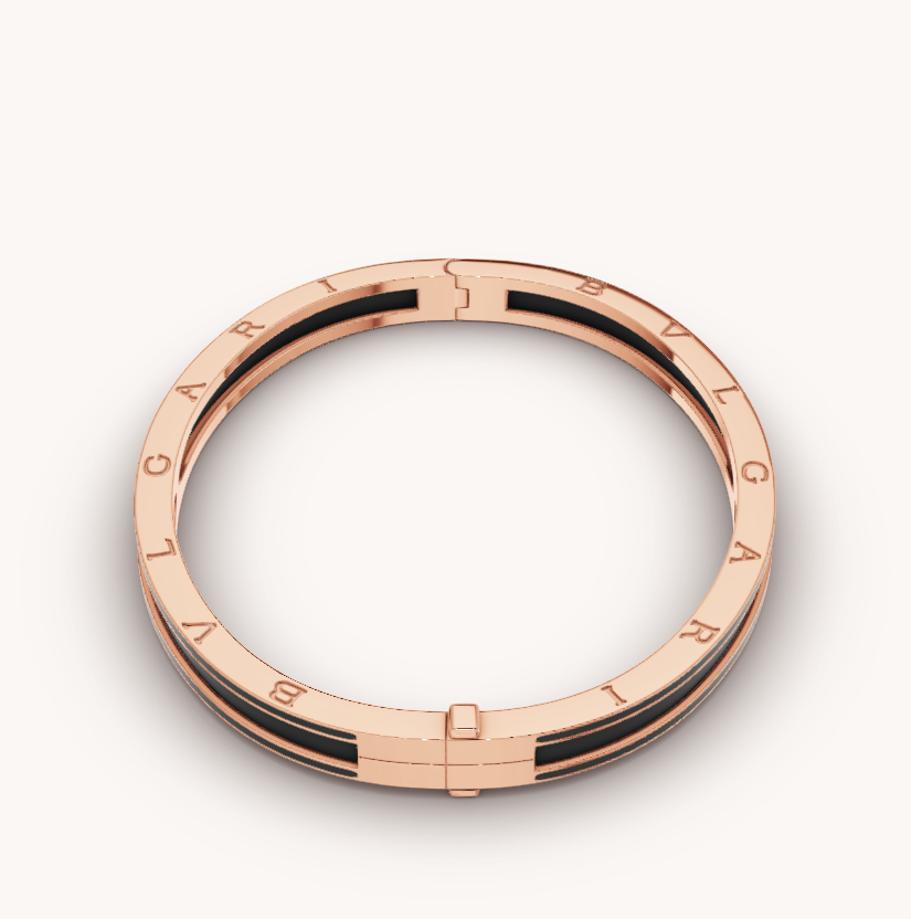 [BIJOUX]ZERO 1 PINK GOLD WITH MATTE BLACK CERAMIC BRACELET