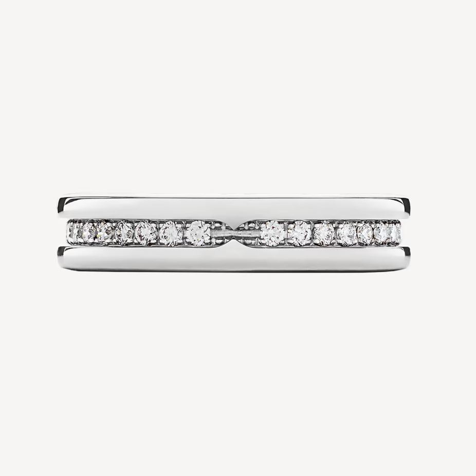 [BIJOUX]ZERO 1 BANDE UNIQUE PAVÉE DE DIAMANTS SUR L'ANNEAU SPIRALE