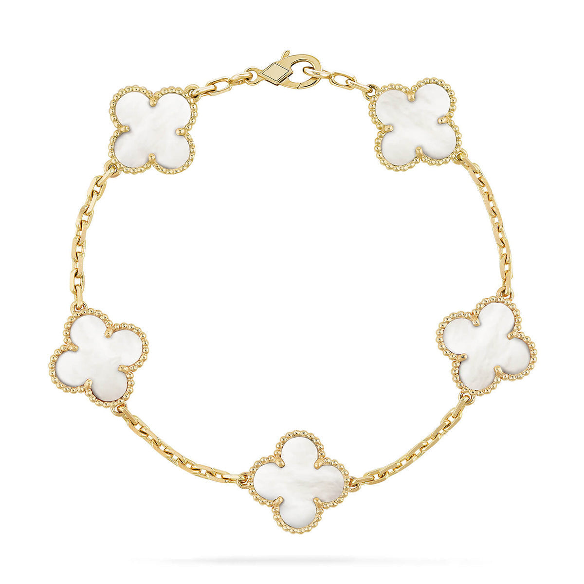 [Topon]CLOVER WHITE PEARL MOP 5 MOTIF BRACELET COLLECTION