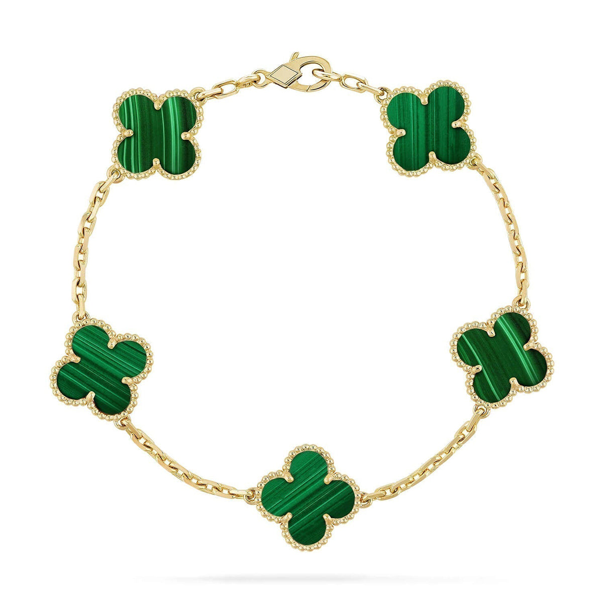 [Topon] CLOVER 5 MOTIF MALACHITE BRACELET COLLECTION